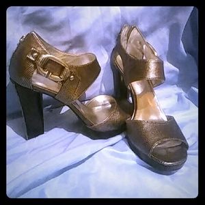 Calvin Klein Silver Heels Size 9